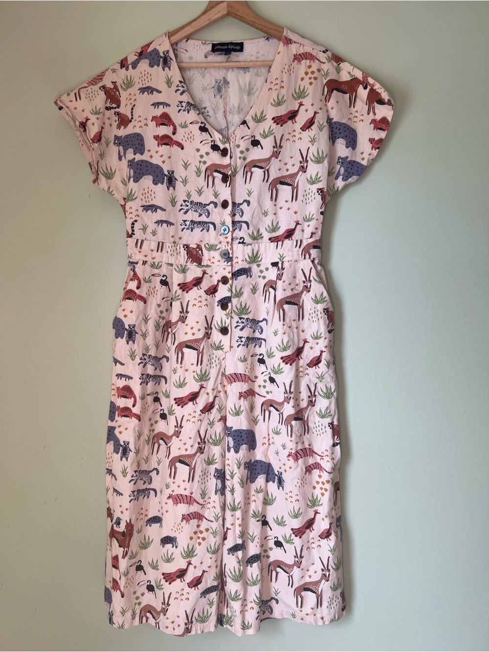 Princess Highway safari print linen jumpsuit size 8 - rare pattern!
